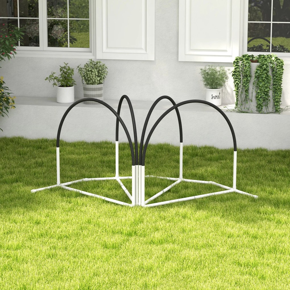 PawHut Zestaw agility dla psów Zestaw treningowy dla psów, 4 elementy, 89 x 69 x 99 cm, Biały+Czarny