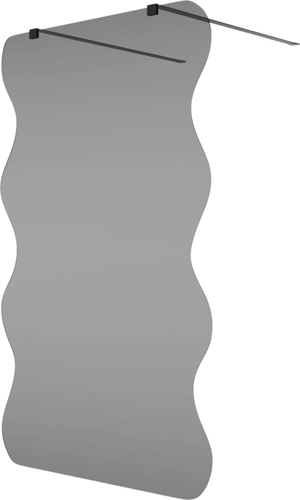 Ścianka prysznicowa Walk in szkło grafitowe falowane 8mm MOLIS Wave Duo Grafit MASSI | Różne rozmiary : Kolor profili kabiny - złoty szczotkowany, Szerokość ścianki - 110 cm , Typ montażu - WALK IN