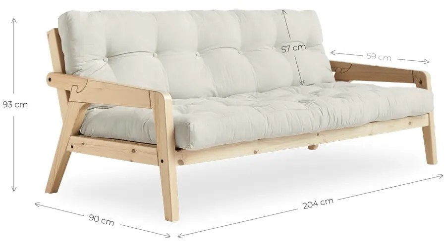 Sofa rozkładana ze sztruksową tapicerką Karup Design Grab Raw/Natural