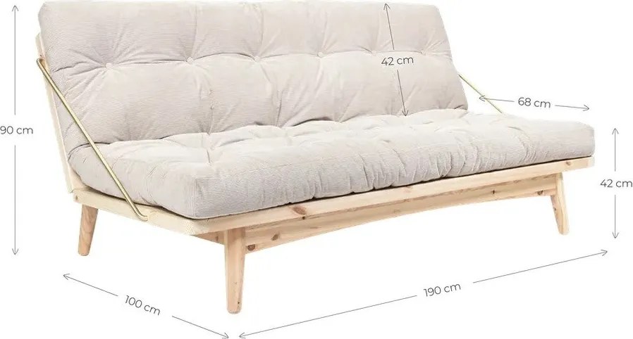 Różowa rozkładana sofa 190 cm Folk – Karup Design