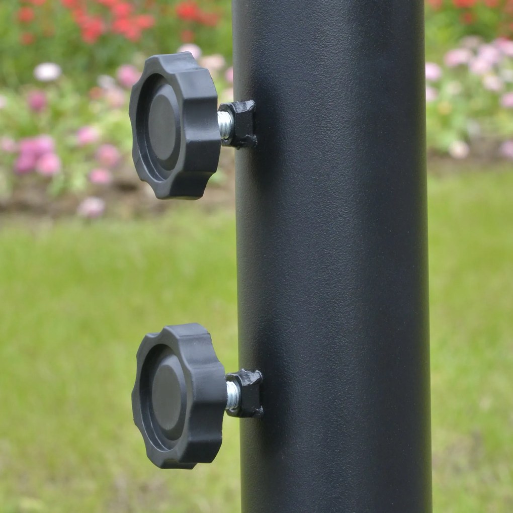 Outsunny Parasol Ogrodowy z Korbką Wodoodporny 3 m x 2,5 m, Stal i Poliester, Kolor Kawa