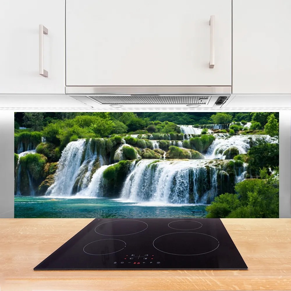 Panel Szklany do Kuchni Krystaliczny Wodospad