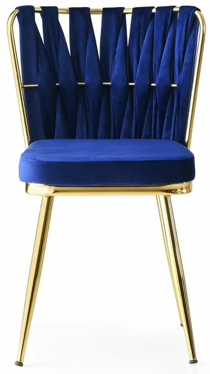 Zestaw krzeseł do jadalni Kusakli Navy Blue andGold, 4 szt., 4 szt.