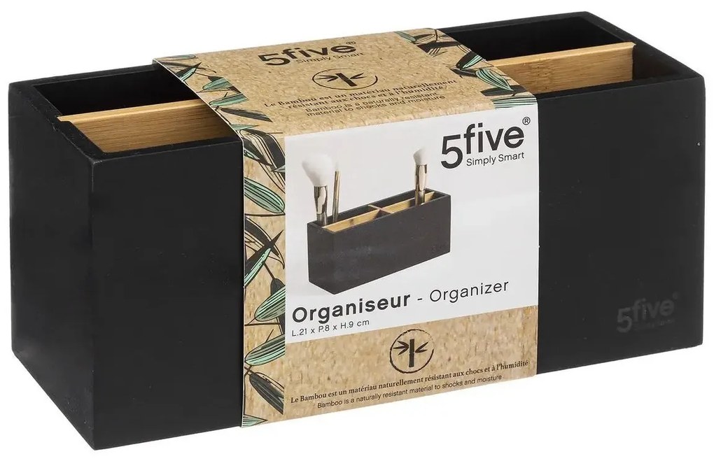 Czarny organizer z 4 przegródkami NATUREO