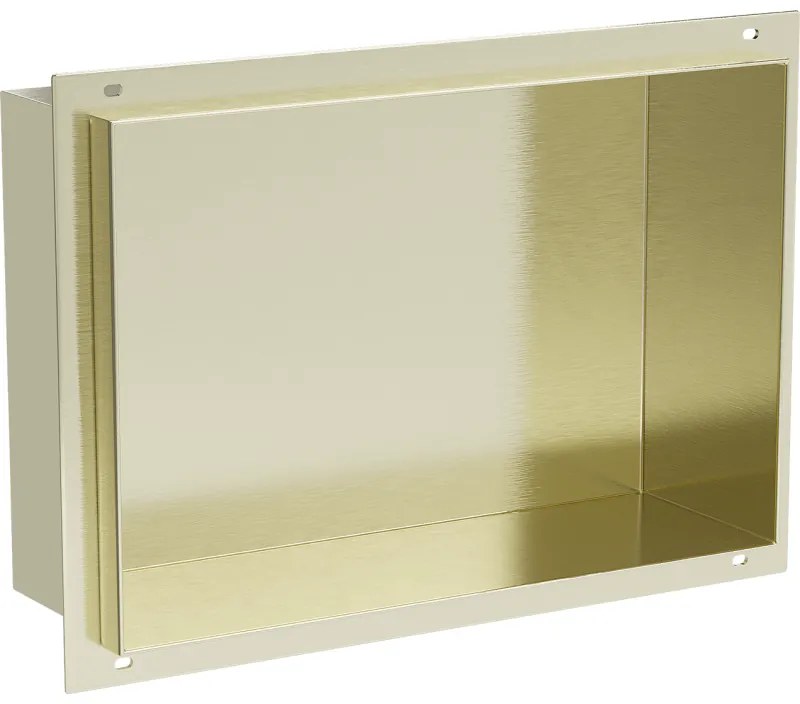 Mexen X-Wall-NR półka wnękowa bez kołnierza 30 x 20 cm, złota szczotkowana - 1951302010