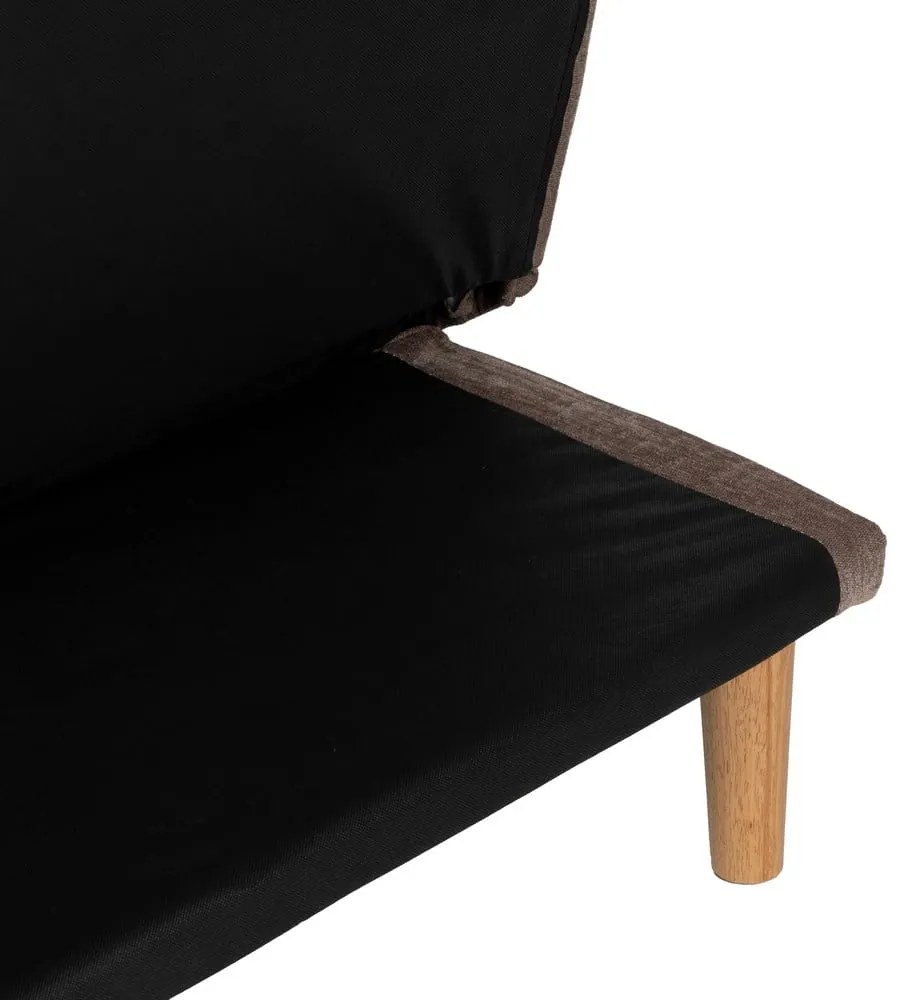 Brązowa rozkładana sofa z tkaniny szenilowej 178 cm – Ixia