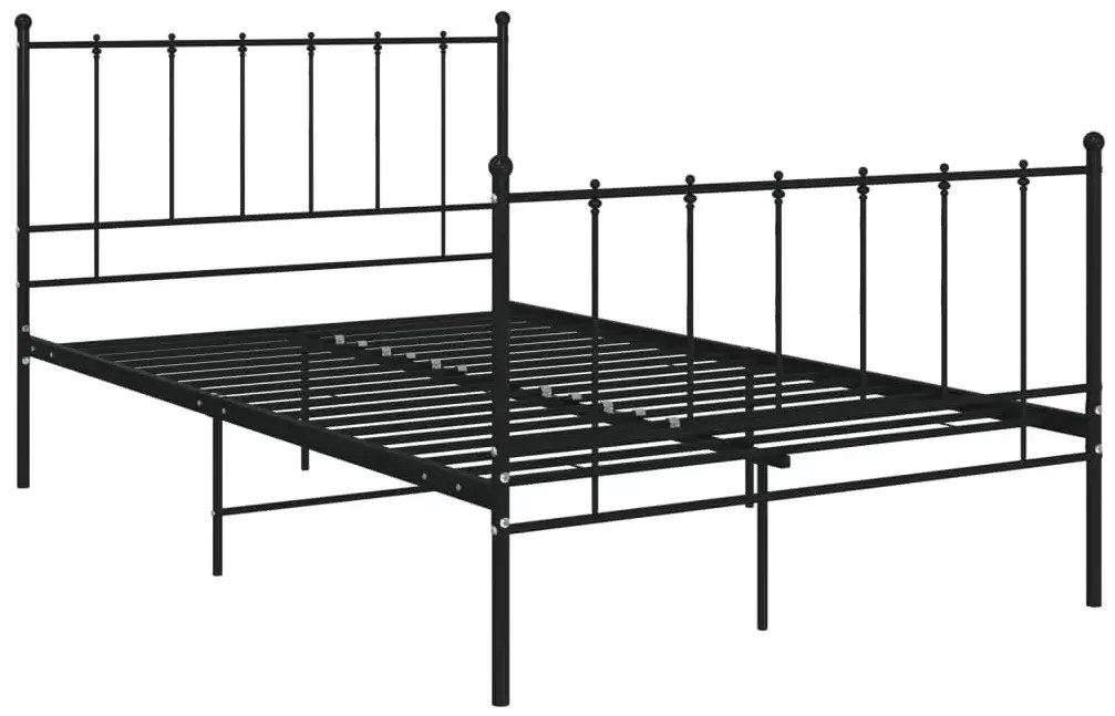 Czarne metalowe łóżko z zagłówkiem 120x200 cm - Laxi