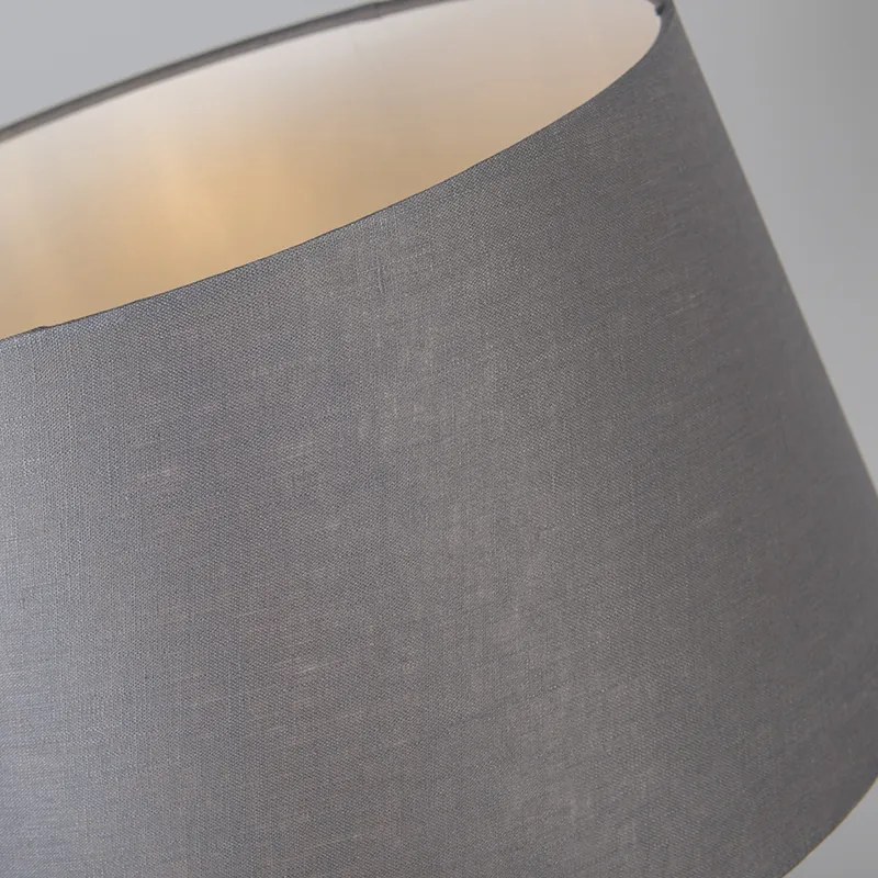 Lampa stołowa czarna z szarym kloszem 35 cm regulowana - Parte Nowoczesny Oswietlenie wewnetrzne