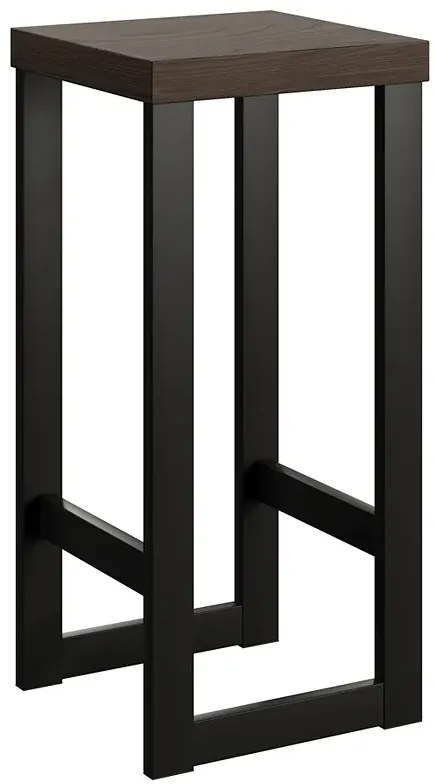 Czarny drewniany taboret loft T3-T60