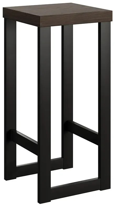Czarny drewniany taboret loft Tida 7X