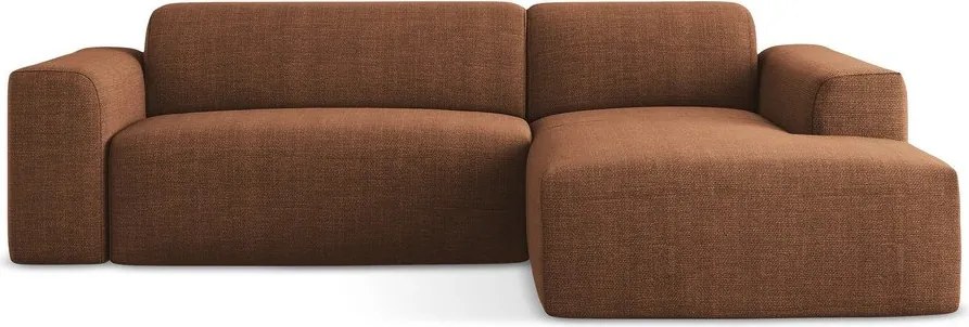 Narożnik (prawostronny/z szezlongiem) w kolorze terakoty Keli – Makamii