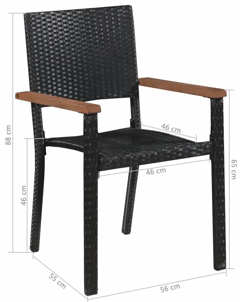 Zestaw czarno-brązowych mebli ogrodowych L4-K13