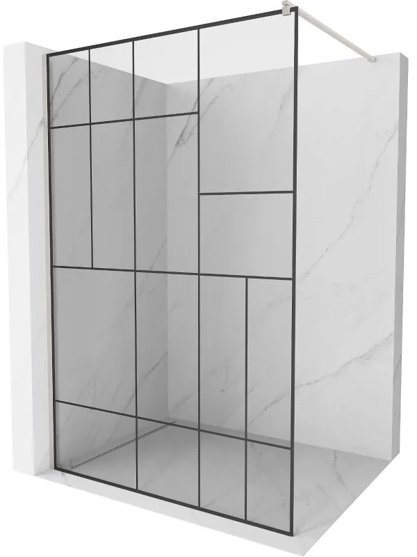 Mexen Kioto ścianka prysznicowa Walk-in 70 x 200 cm, czarny wzór 8 mm, nikiel szczotkowany - 800-070-101-97-78