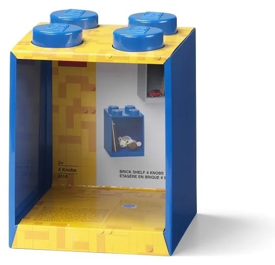Dziecięca niebieska półka ścienna LEGO® Brick 4