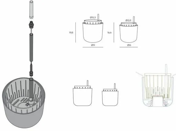 Plastia Doniczka samonawadniająca Tolita Air brązowy, śr. 19 cm, śred. 19 cm