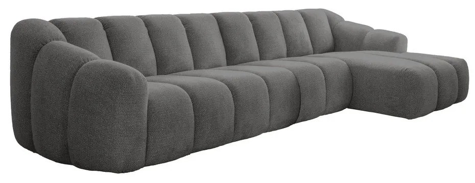 Szary narożnik (prawostronny/z szezlongiem) Shell – Miuform