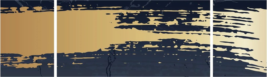 Obraz - Niebiesko-złota abstrakcja N⁰2 (170x50 cm)