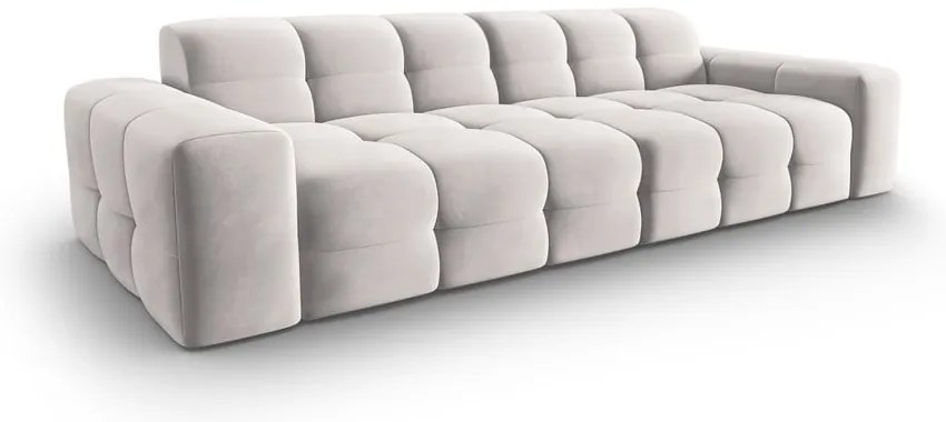 Jasnoszara aksamitna sofa 255 cm Kendal – Micadoni Home