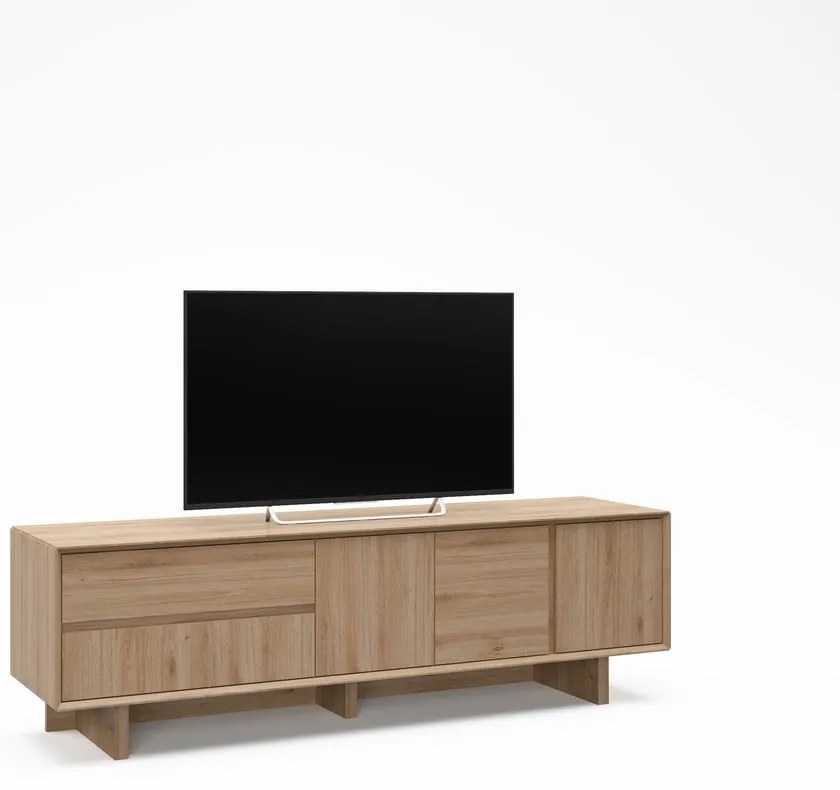 Szafka pod TV w dekorze dębu w naturalnym kolorze 180x55x45 cm Carpi – Marckeric