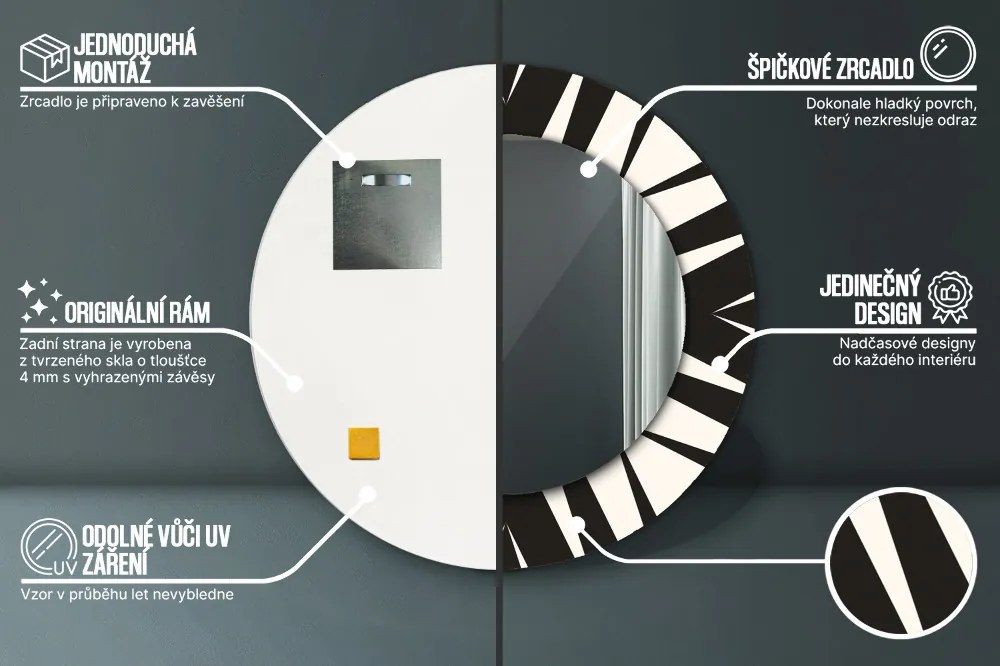 Abstrakcja geometria Lustro dekoracyjne okrągłe