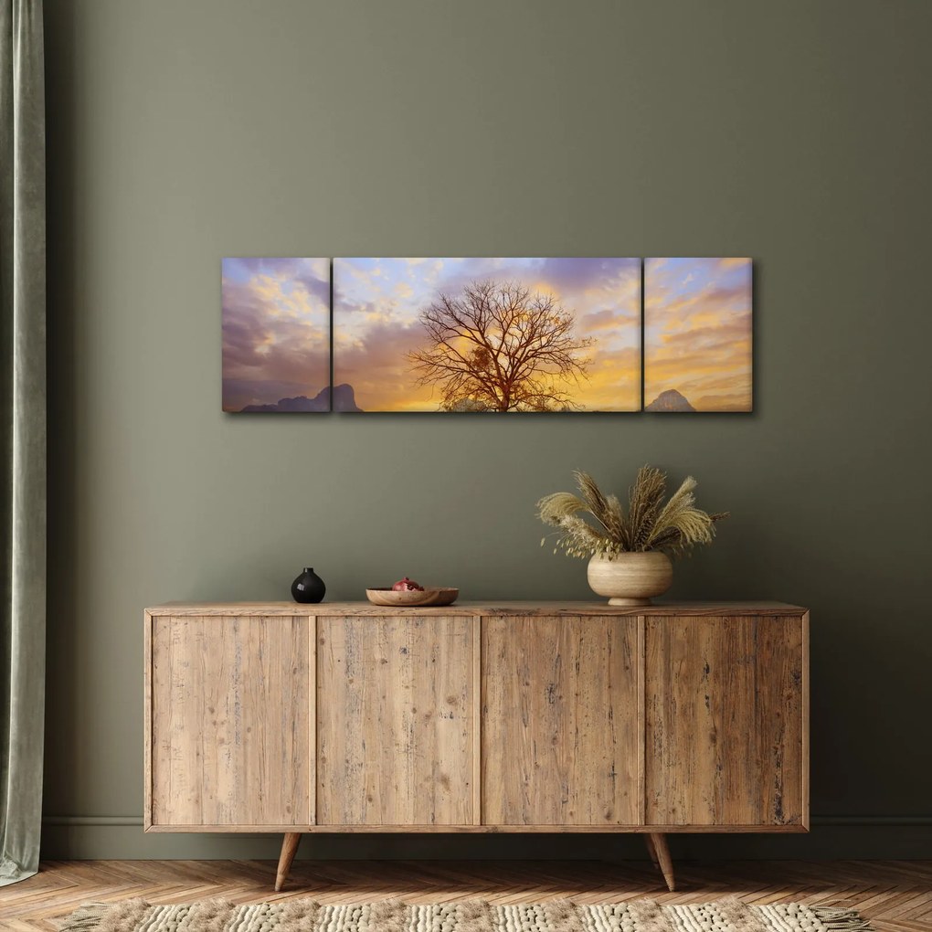 Obraz - Pejzaż ze słonecznikami (170x50 cm)