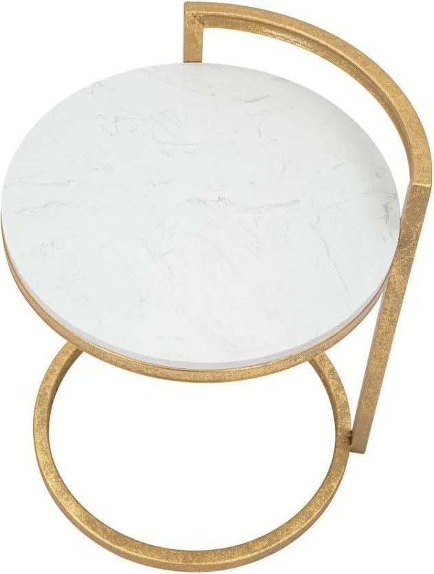 Okrągły stolik z marmurowym blatem ø 40,5 cm Round Marble – Mauro Ferretti