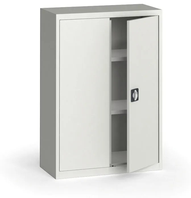Szafa metalowa, 1150 x 800 x 400 mm, 2 półki, szara/szara