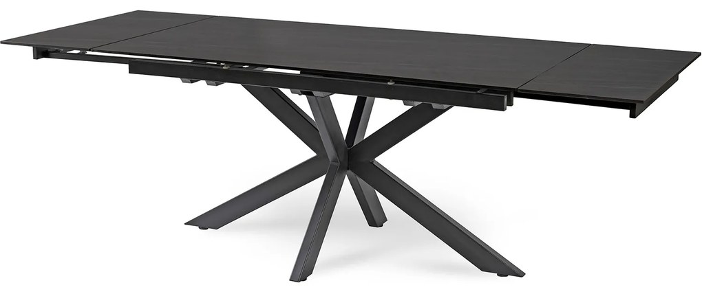 Stół Prostokątny Rozkładany BRUNO 160-240 cm Ceramiczny Czarny do Salonu Nowoczesny Loft