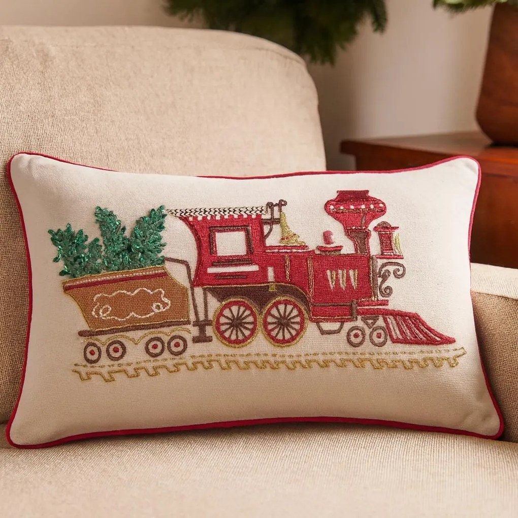 Poduszka świąteczna z nadrukiem, 35 × 55 cm