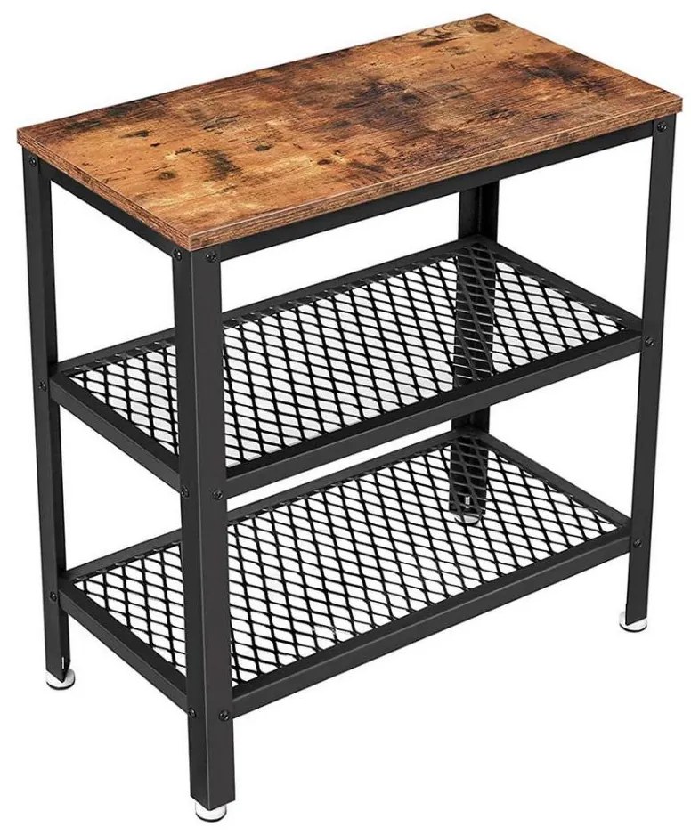 Stolik boczny ELDUR brązowy/czarny