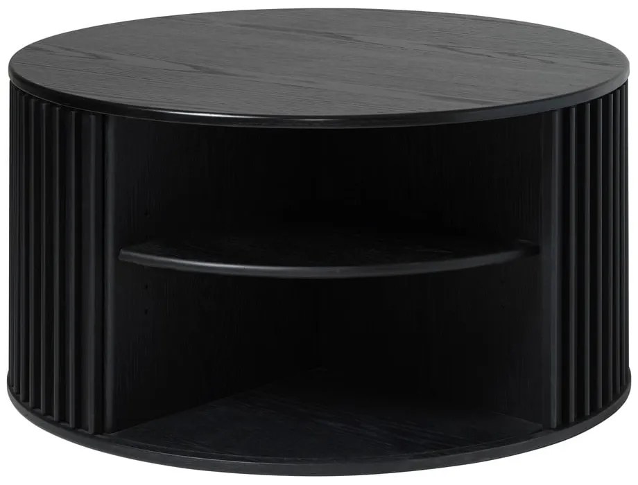 Czarny okrągły stolik ø 85 cm Siena – Unique Furniture