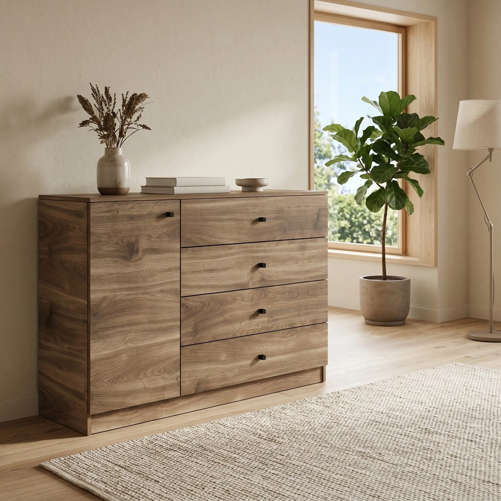 Komoda NESTOS 120 cm do Salonu Sypialni Brąz