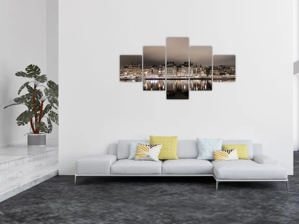 Obraz miasta o zmierzchu (125x70 cm)