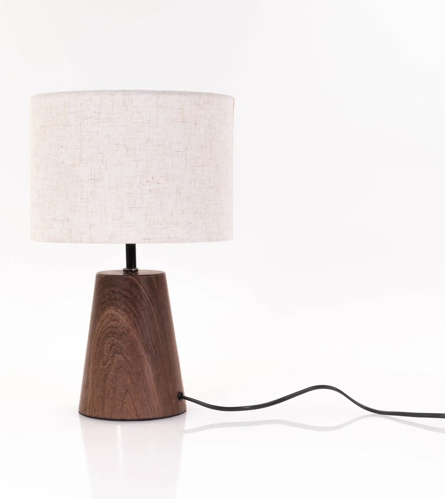 Lampka na stół z materiałowym kloszem, 23 x 36 cm