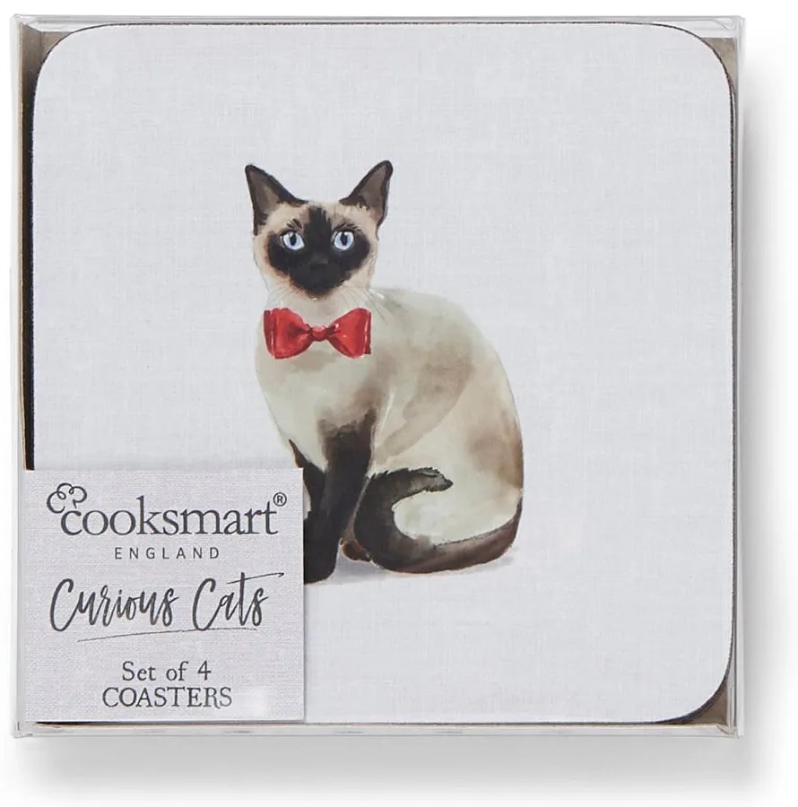 Zestaw 4 niebieskich podkładek Cooksmart ® Curious Cats