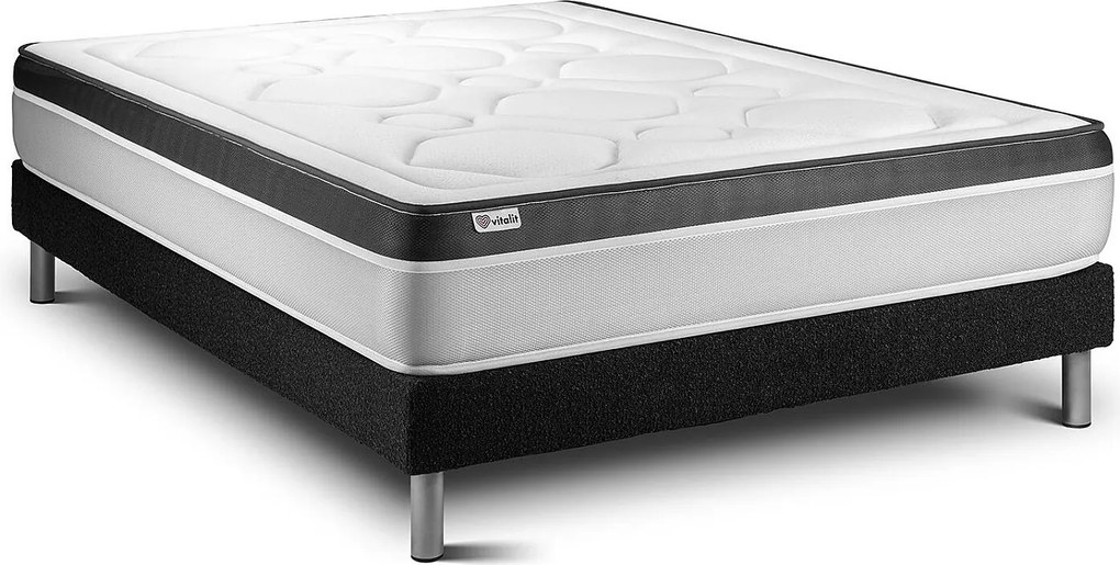 lózka z materacem VITAL ERGO 160 x 190 cm Rama lózka Czarny
