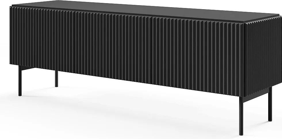 Szafka RTV, czarna, 147 x 51,2 x 39,8 cm