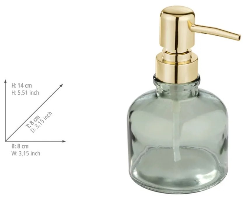 Miętowy szklany dozownik do mydła 200 ml Atessa – Wenko