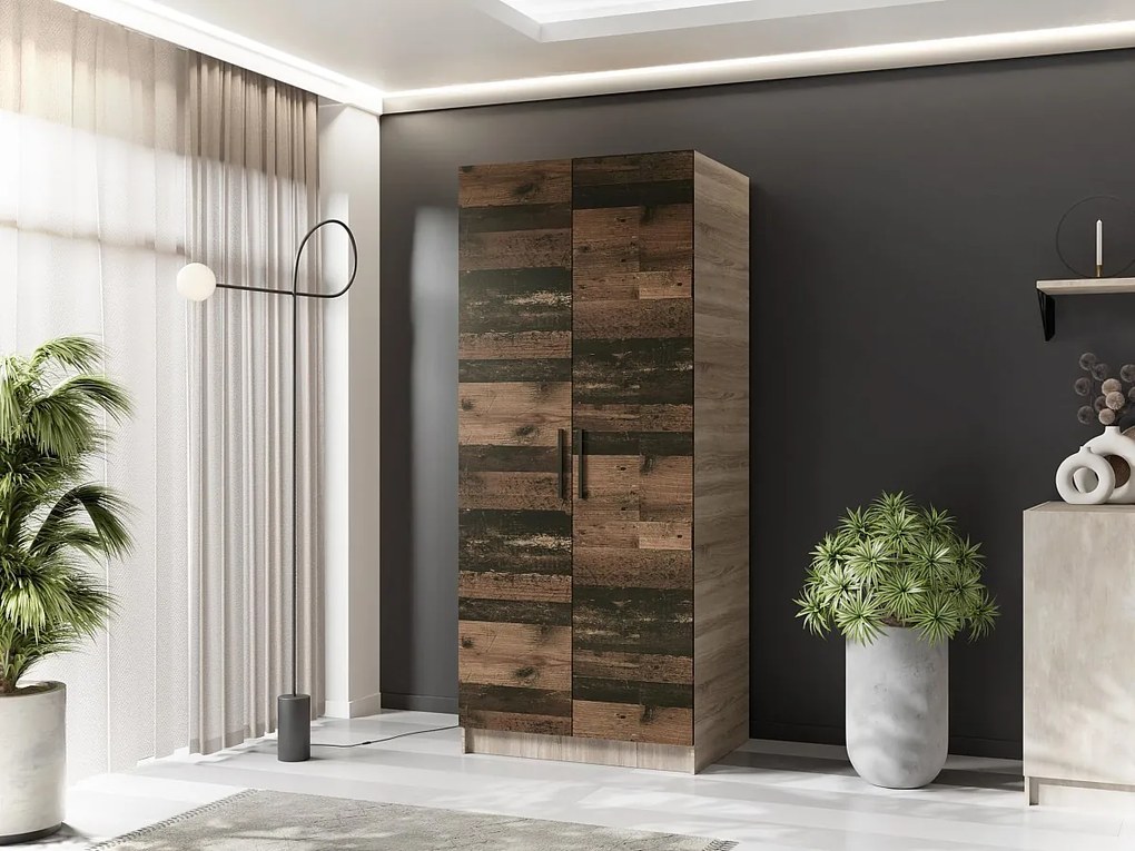 Szafa dwudrzwiowa GOLD 2D 78 dąb sonoma + oldstyle