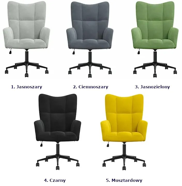 Fotel Do Biurka Glamour Jasnozielony Suri 4X