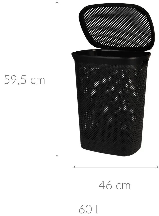 Kosz na pranie z pokrywą, 60 l