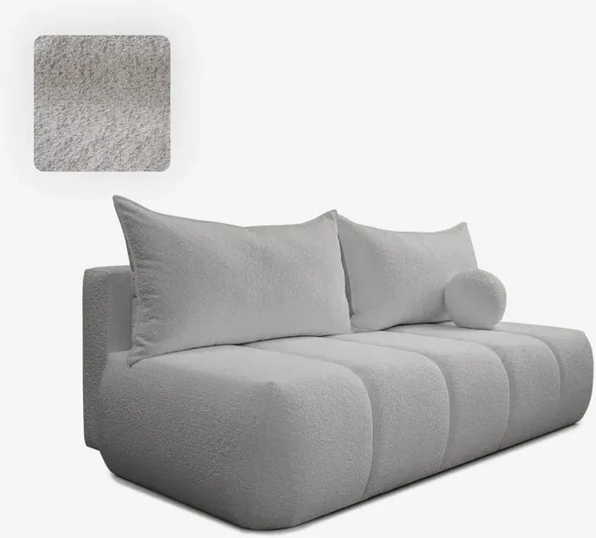 Sofa z Funkcją Spania SARIA Szara Boucle Nowoczesna