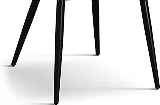 Zestaw 2 krzeseł w beżowej tkaninie z efektem aksamitu, antracytowe nogi - MANTES