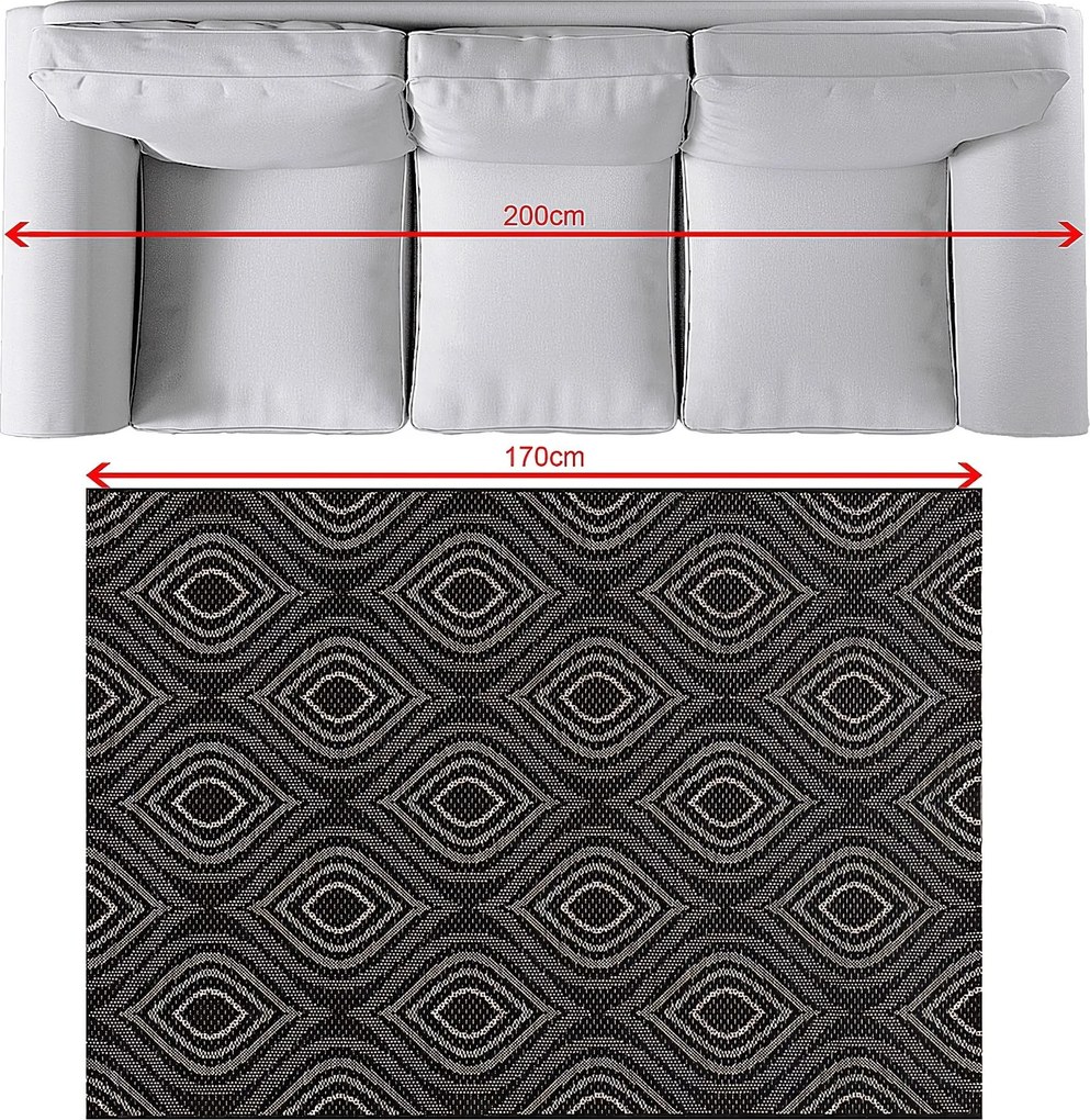 Dywan Breeze black/ clif grey 120 x 170 cm