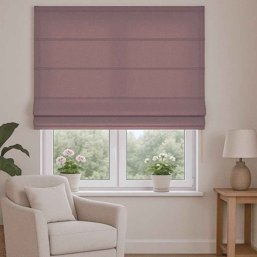 Roleta rzymska na wymiar Otto ciemny pudrowy róż półmatowy welur - do 200 cm