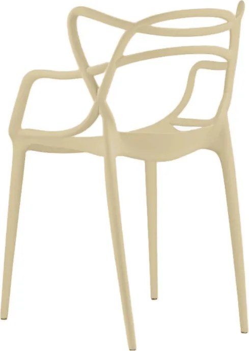 Zestaw 4 szt. plastikowych krzeseł KATO, beżowy