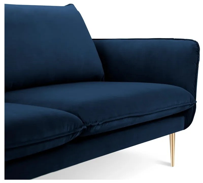 Niebieska aksamitna sofa Cosmopolitan Design Florence, 160 cm