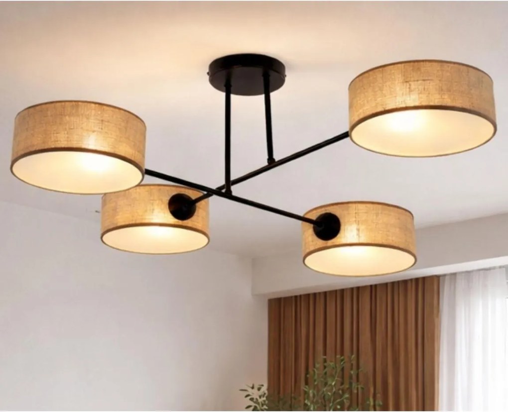 Brilagi - Przysufitowy żyrandol VIRGO 4xE14/40W/230V beżowy/czarny