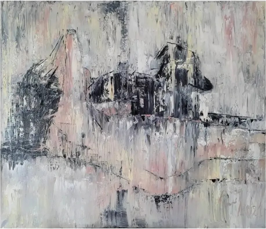 Obraz olejny akt "Chart" 60x70 cm na płótnie gruba faktura farby