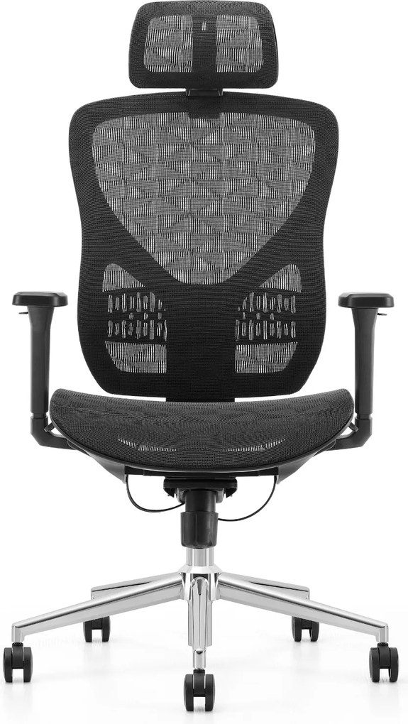 Fotel siatkowy do pracy przy komputerze Herta, zgodny z normą BHP